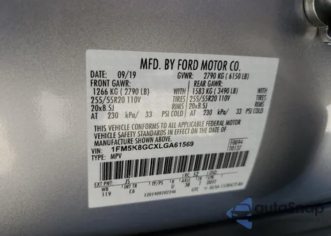 2020 Ford Explorer St from USA, damaged, VIN 1FM5K8GCXLGA61569